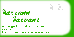 mariann hatvani business card